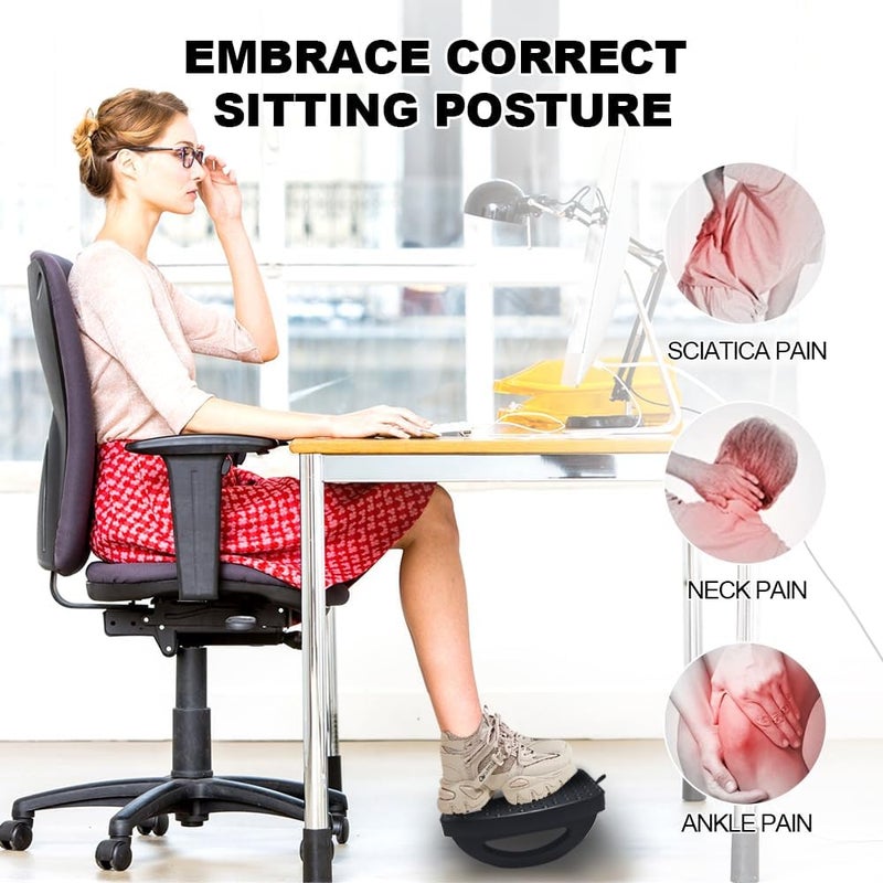 CasaZenith Under Desk Footrest, Foot Rest for Under Desk at Work, Ergonomic Foot Stool for Office Desks, Small Rocking Footrest with Massage Roller&Portable Handle, Leg Rest Pain Relief for Home - Image 4